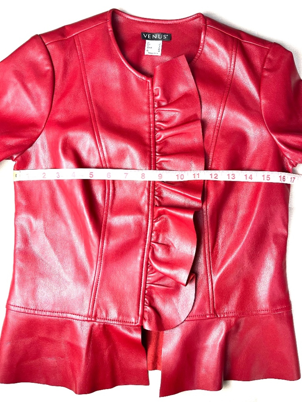 VENUS Ruffle Jacket Size 2 Red - Picture 8 of 11